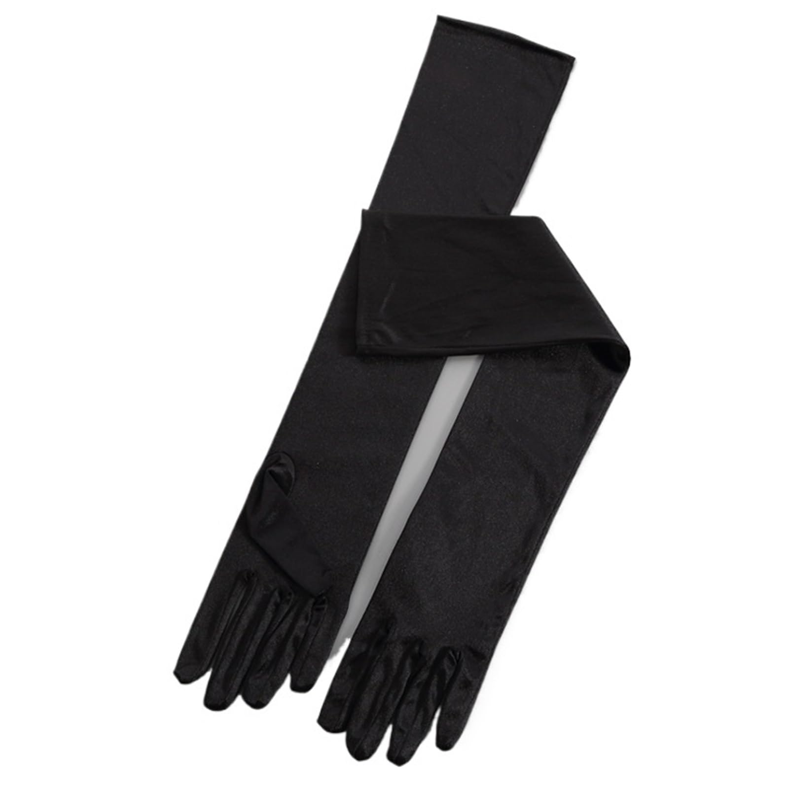 2 paia di guanti lunghi in raso elasticizzati da donna eleganti sera for matrimoni e feste