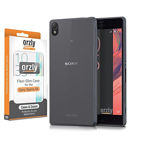 Orzly - FlexiSlim Case for Sony Xperia XA Smartphone (2016 Model) - Super Slim (0.35mm) Protective Phone Cover in Semi Transparent Black