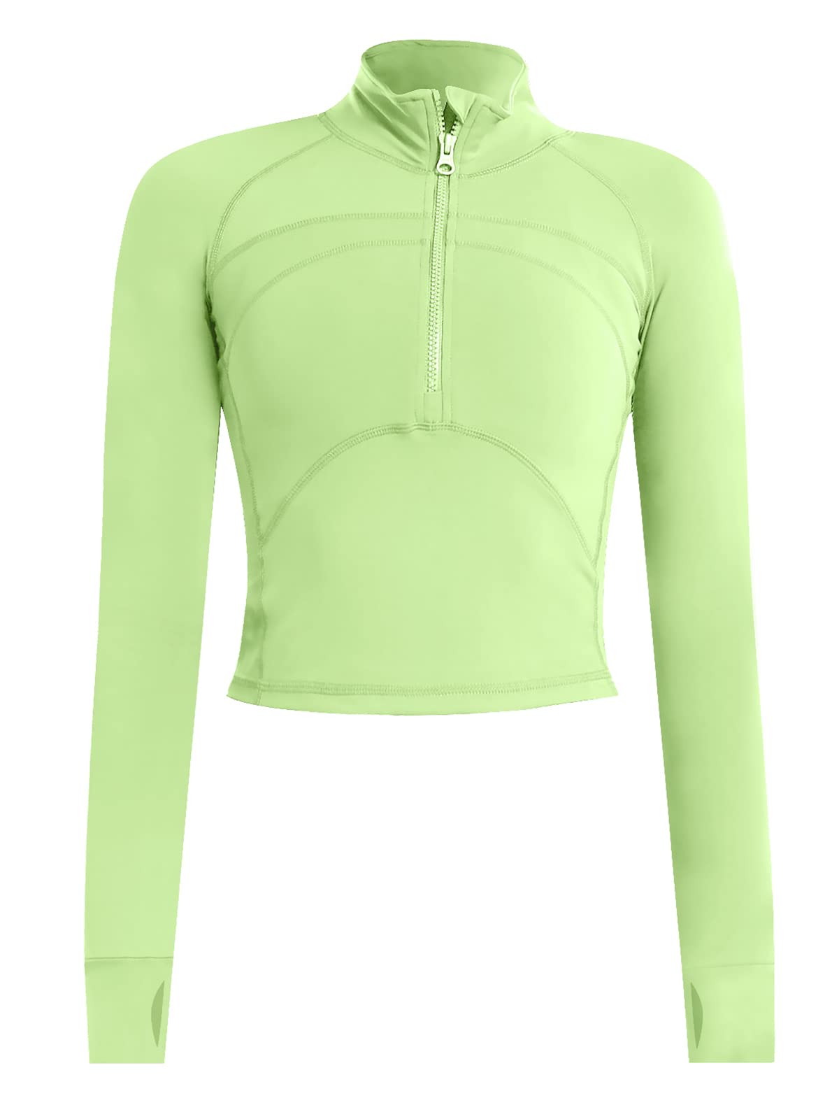 Women's Athletic Half Zip Pullover Sweatshirt Workout Top Crop Quarter Zip Pullover Yoga Running Jackets-image-43