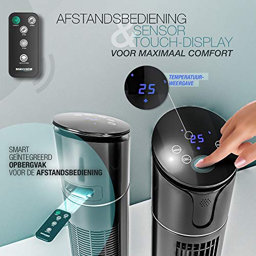 RelaxxNow VTX450 Multi-Sensor Touch Torenventilator met temperatuurweergave, 110 cm, stille zuilventilator met… - Image 6