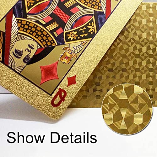 Wasserdichte Spielkarten,Coole Plastikspielkarten,Pokerkarten Wasserfest,Pokerkarten,Spielkarten Plastik,Spielkarten Spiele Kinder & Erwachsene Familienparty Spiel Playing Cards,Gold (1 Stück ) – Bild 5