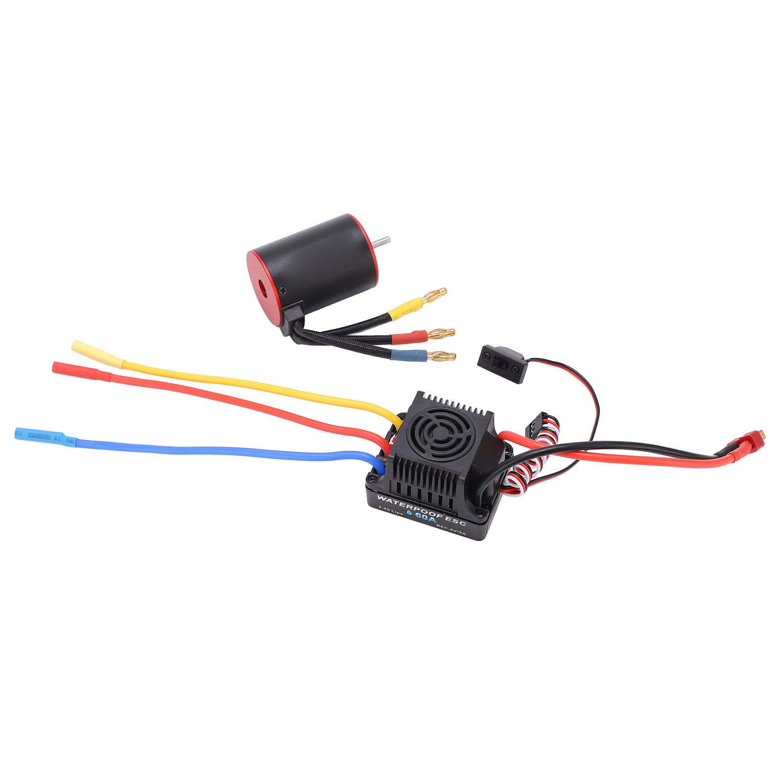 Motor sin escobillas impermeable de 3650 3100KV con regulador electrónico de velocidad de 60 A, conjunto combinado de alto rendimiento de 900 W para coche RC 1/10, incluye enchufe