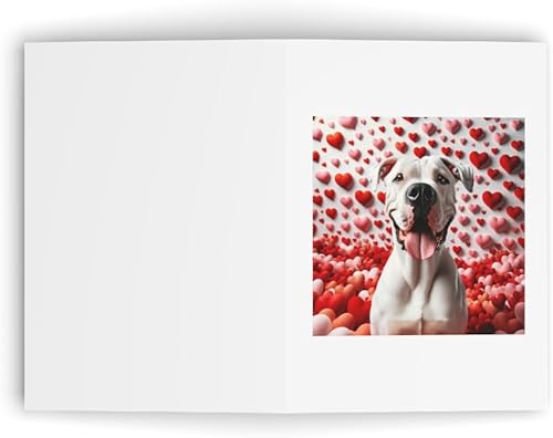 Miniatura 3 de DistinctInk Greeting CardNote Card - Valentine's Day Dogo Argentino - PACK of 1