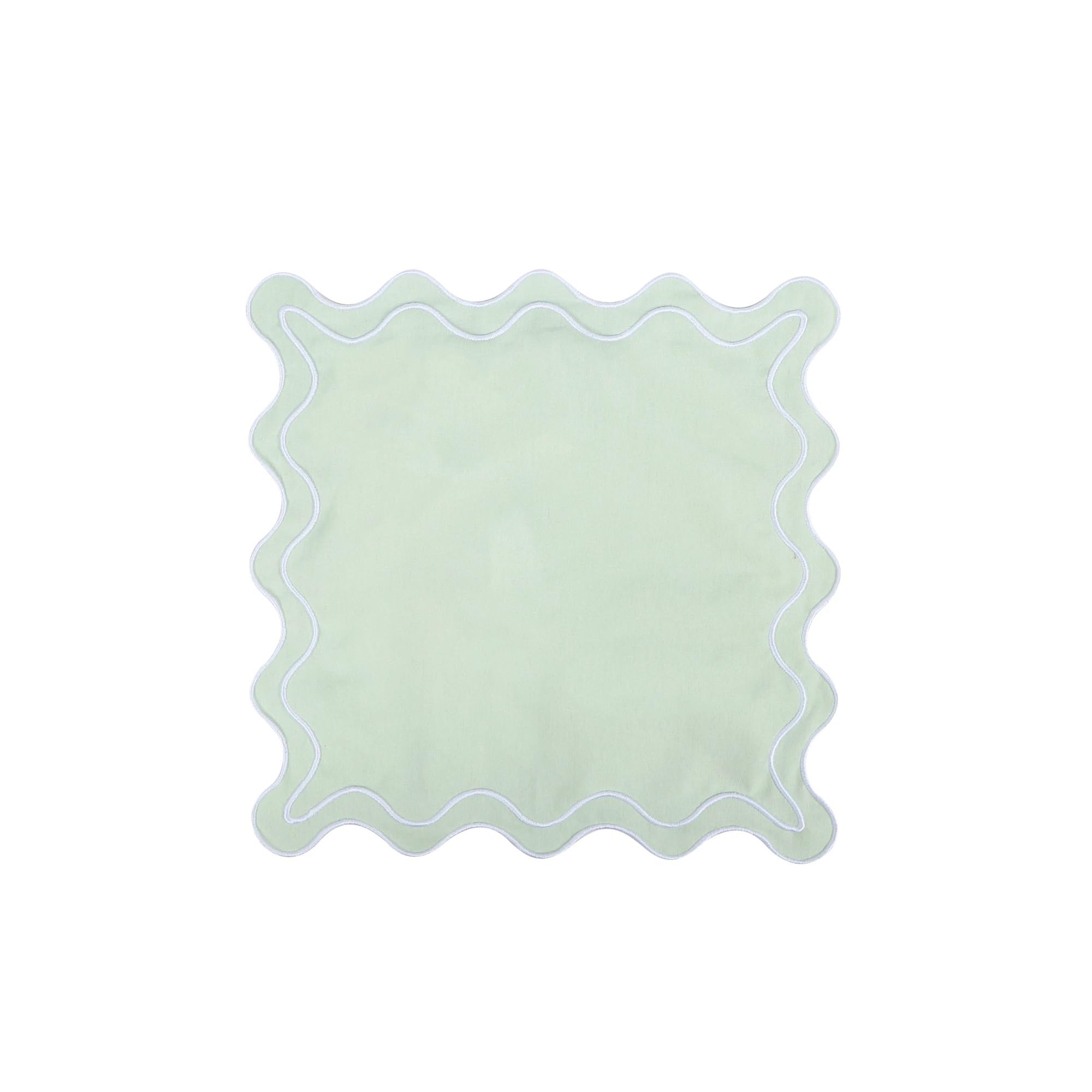 Napkins 2PC Embroidered Wavy Edged Cotton Napkin Comfortable And Soft Home Placemat Suitable For Wedding Festival Decoration(Style 06)