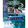 24/7 Solar Powered Pool Skimmer Robot with APP Support, Automatic Electric Floating Surface Cleaner for Above Ground & Inground Pools, Auto Robotic Pool Skimmer Bluetooth Control(Blue)