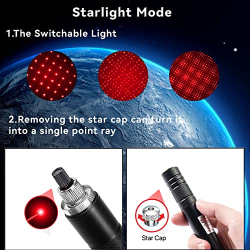 Red Laser Pointer High Power, High Power Laser Pointer [Material Upgrade] Laser Pointer Pen，[2000 metres]Red Lazer Pointer USB Rechargeable for Teaching HuntingOutdoor Astronomy Hunting Lazer Pointer - Thumbnail 4
