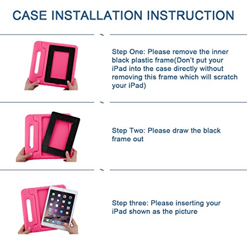 Cam-Ulata Case For Ipad Air 1 Air 2 Ipad 2018/2017 Case For Kids 9.7 Inch Shock Proof Apple 5Th 6Th Generation Cover Kids Proof Pink #TOP4