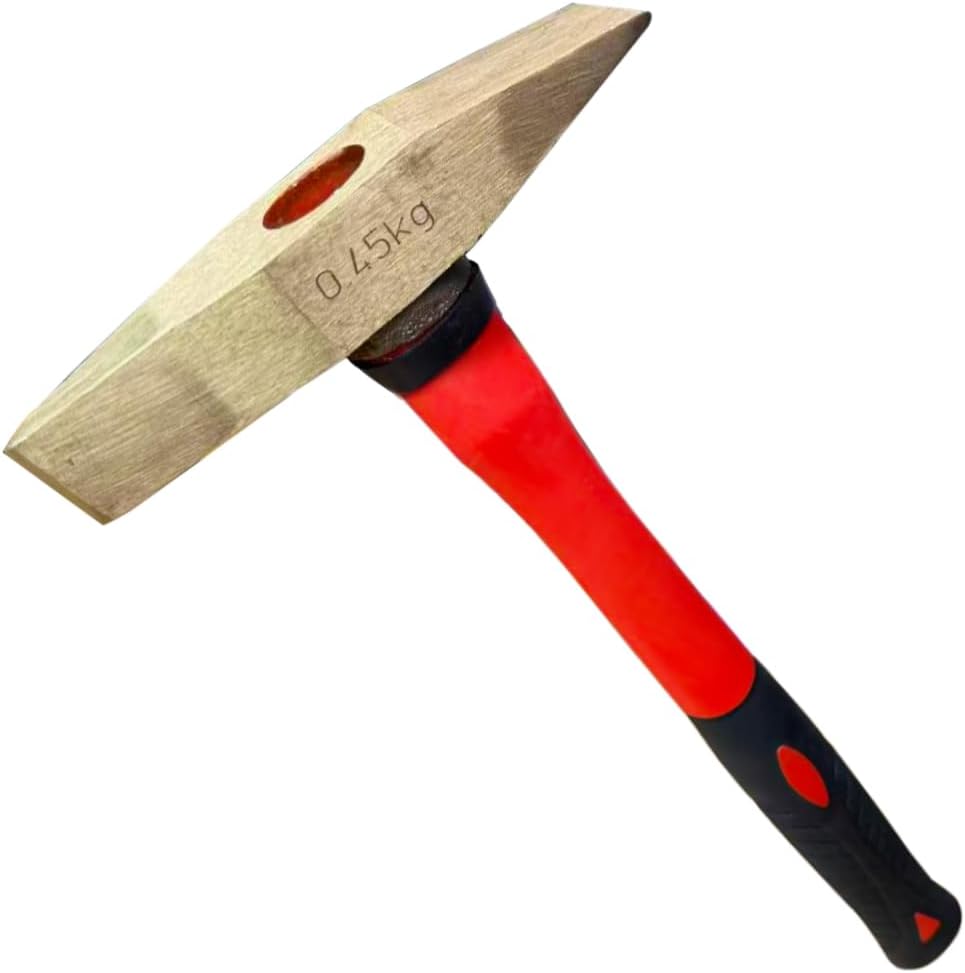 23oz Scaling Hammer with Fiberglass Handle,Aluminum Bronze,Non-Sparking Welding Hammer,Length 320mm,Spark-free Scaling Hammer Head Weight 650g,Corrosion-resistance,Low-magnetic
