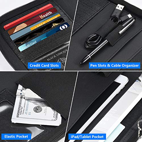 Portfolio Binder, Pacific Mailer 3 Ring Binder Portfolio Organizer With Leather Folder Writing Pad Zipper Business Notebook Binders Tablets Notepads Resumes Documents Holder For Men Women #TOP3