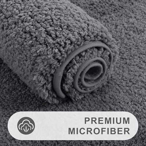 Image of HOWNICE Door Mat for Home,Bedroom,Bathroom,Kitchen,Living Room,Entrance,Room Mats,Foot Mat,Floor mat,Main Door,Rug,Non Slip Mats,Door Mate,Soft Door Matt (Bathmat Grey Matt, Medium)