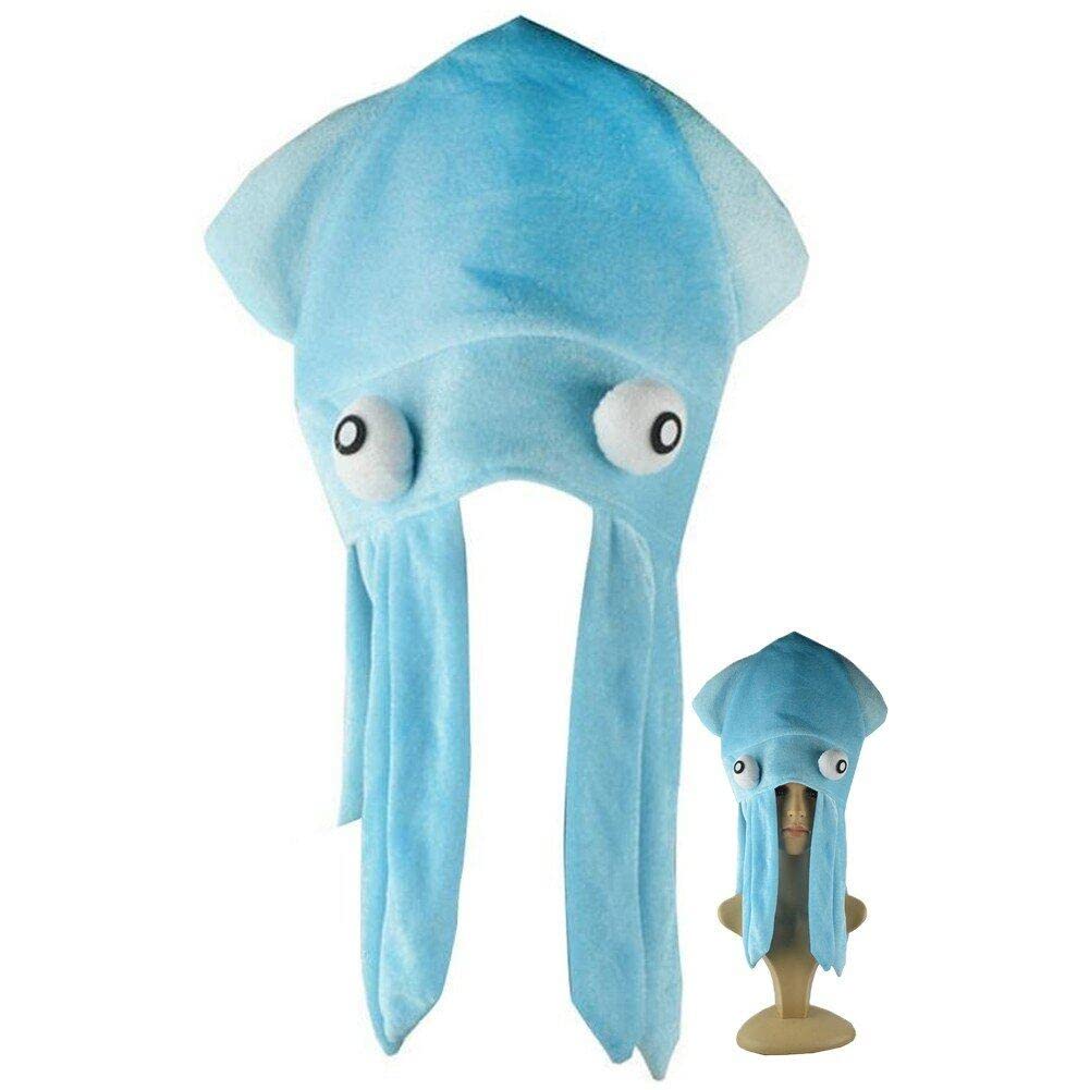 Lpitoy Blue Squid Hat Funny Party Hats Octopus Hat Sea Animal Hat Crazy Hats Costume Party Dress Up Cosplay Props Accessories Kids Adults