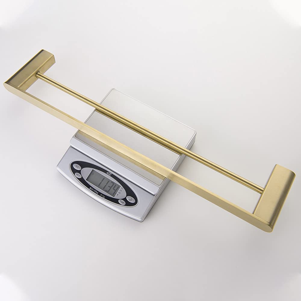 Estantes de baño Toallero de toallero Material de acero inoxidable dorado Toalleros cuadrados de una sola palanca, toallero simple de 60 cm montado en la pared Toallero para baño Cocina (Color : Singl
