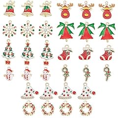 Golden Tone 40pcs Colorful Rhinestone Charms