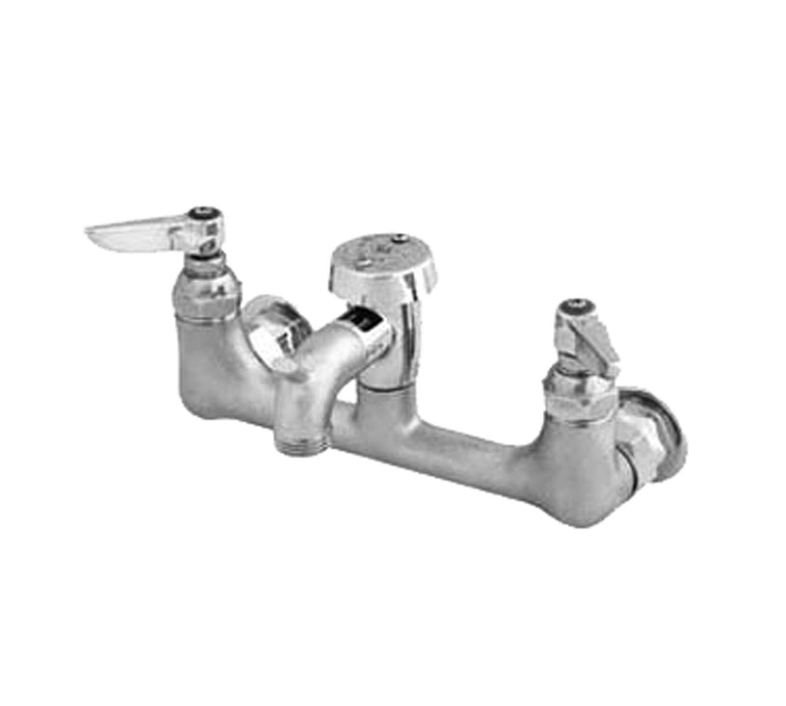 T S Brass B-0674-RGHM24 Service Sink Faucet Wall Mount 8 Centers Vacuum Breaker Rough Chrome Pack of 24