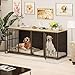 EBE Dog Crate Furniture, 71.6'' Metal Steel Frame Double Dog Kennel with 2 Rooms and Removable Divider, Heavy Duty Dog Crate Table Indoor TV Stand for Small Medium Large Dogs Black