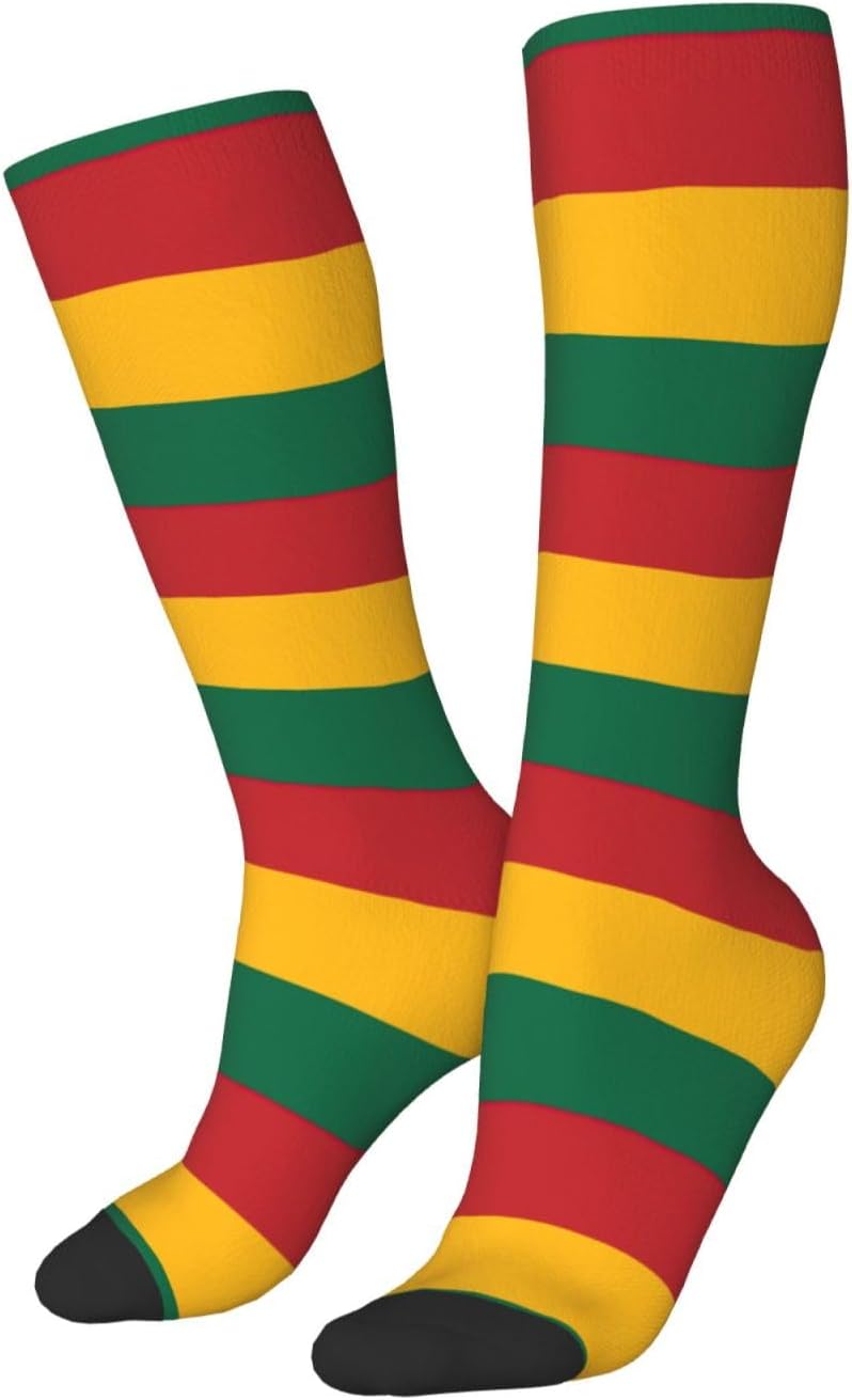 Flag Of Lithuania Print Adult Socks, Elastic Stretch Socks,Soft Breathable For Daily Sports Casual Wear