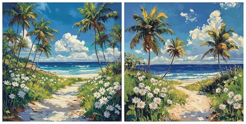 Activités manuelles adultes peinture diamant plage pour retrouver le calme