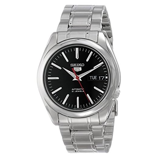 Seiko Relógio masculino automático SNKL45 de aço inoxidável, PRETO - SNKL45, Casual