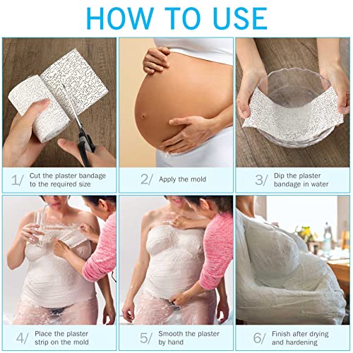 Preboun 30 Pack Plaster Cloth Gauze Bandages Roll Bulk - Plaster Strips for School Classroom Craft Art Projects Paper Mache Belly Cast and Body Casts Mask Making (4 Inch X 180 Inch)