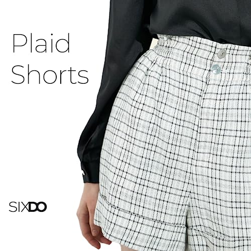 SIXDO Womens Dress Shorts 2025 High Rise Elastic Waist Pockets Mid Length Regular Fit Stretchy Casual Wear Beige — view 3