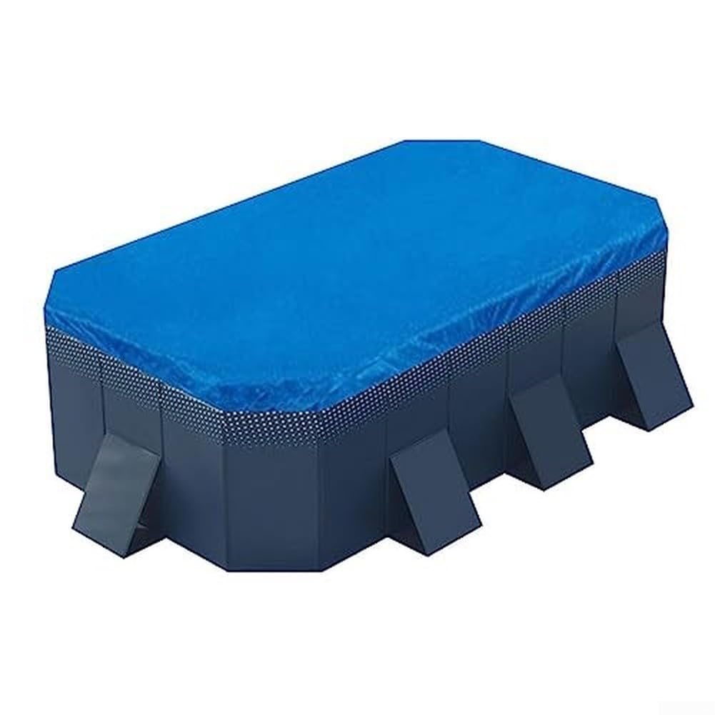 Yelvera Rectangular Pool Cover Made Of PE With UV Resistance, Drawstring Tightening And Lightweight Foldable Construction(215 * 145 * 20)