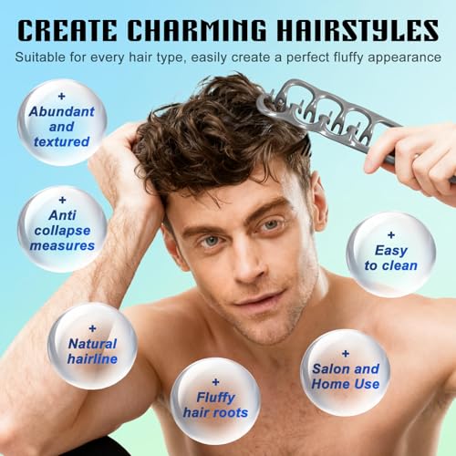 Image of 2PCS Texture Comb, Hair Comb For Men, Styling Comb Curly Hair Brush 10.5x22.5 cm Volumizing Detangling Travel Blow-Dry Tool