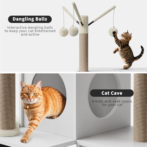 Árbol para Gatos de Madera Multi-nivel con Caja de Arena miniatura 4