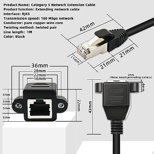 Cable Extensor Ethernet Cat 6 V TELESKY 1 m RJ45 2 Pack miniatura 6