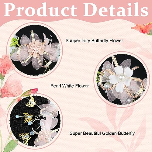Image of SANNIDHI Flower Crown For Girls Princess Tiara For Girls Kids 8 Years Old+ Wedding Bridal Floral Hair Band For Women Dress Up Hairband For Party Birthday First Communion Gift, Multi