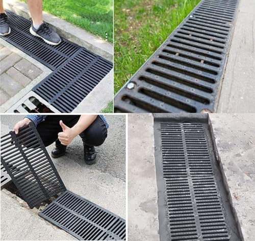 Grille de caniveau 30 cm抗防滑 drainage eau terrasse et cour - 5