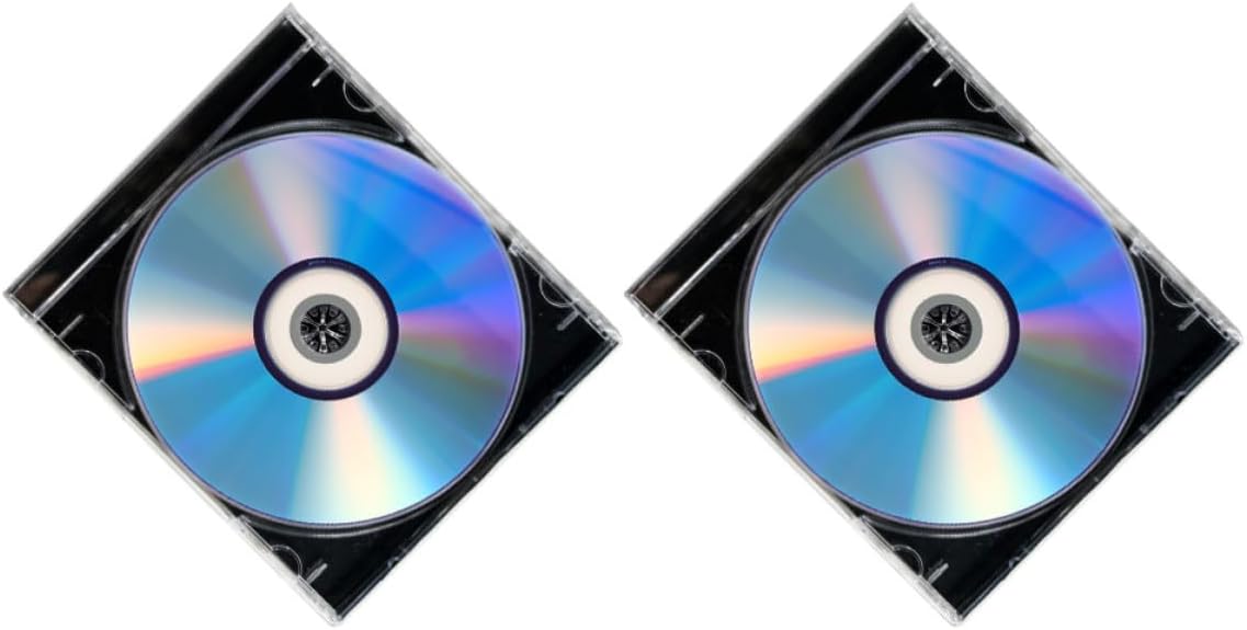 ibasenice 2 Sets Blank Recordable DVD-r Discs with Jewel Case Box, Writable Music CD and Video Recording Disc, High Storage Capacity Plastic Media for Music, Data, and Corporate Phone