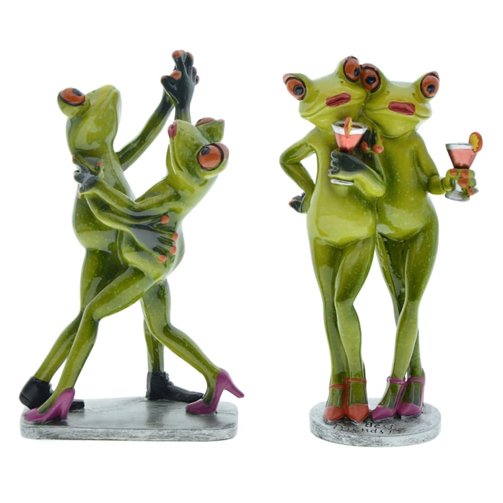 Figura creativa de rana en 3D, figura de rana bailando, adorno de resina para decoración de escritorio en el hogar, oficina