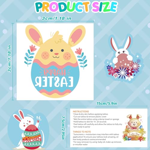 Easter Basket Stuffers -150PCS Easter Tattoos for Kids | Easter Egg Fillers Stickers for Boys Girls, Easter Games Gifts Crafts Party Favors Accessories | Easter Basket Stuffers for Children - Image 2