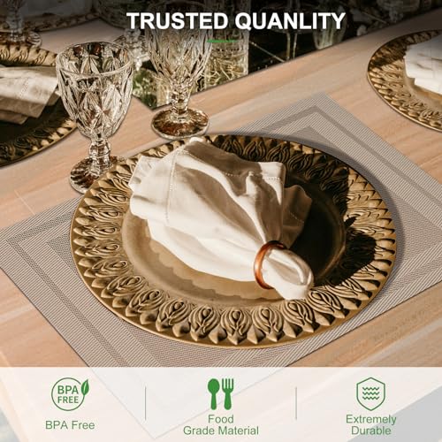 Sets de table de qualité premium lot de 6 en vinyle tissé durable - 6