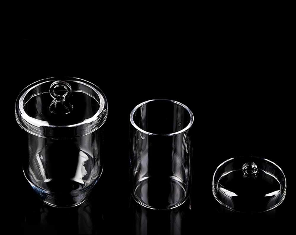Crisol de cuarzo, for fusión y calentamiento en laboratorio, 1 pieza | Resistente al choque térmico hasta 1100 ℃, 93% de transmisión de luz(300mL without Lid)