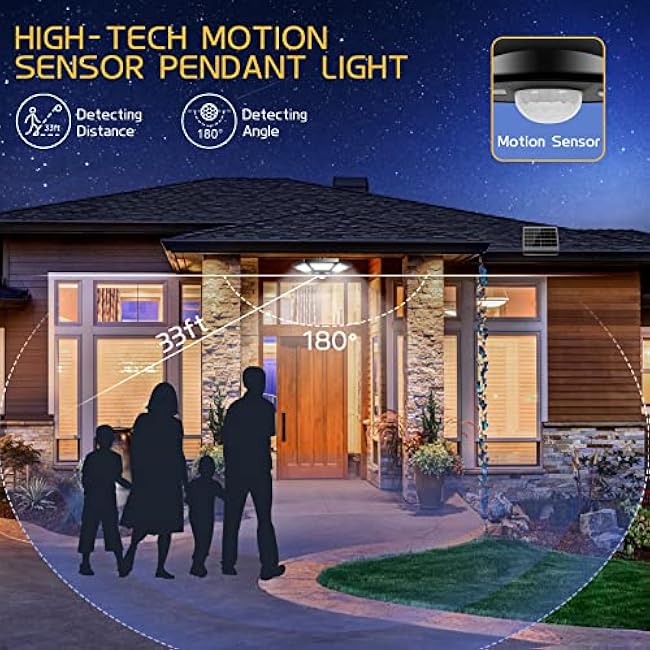 Solar Shed Light Solar Pendant Light Indoor Outdoor 180 LED Motion Sensor with Remote Control