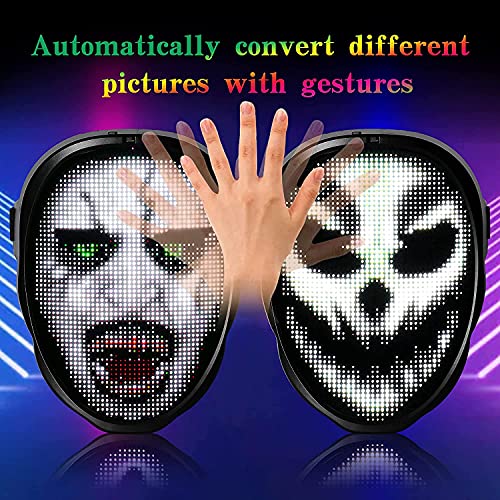 PA Original Led Face Mask,365 Rechargeable LED Face Changing Mask, Cosplay, 100+ Designs and Animations, Custom Pictures and Gesture Sensing, 2000+ RGB LED Lights, Bluetooth Smartphone App