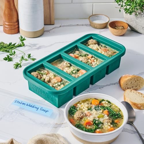Image of Souper Cubes 1 Cup Silicone Freezer Mold with Lid, Kale, 1-Pack | 100% Platinum-Cured Silicone Freezer Cube, Oven and Microwave Safe, Perfect for Freezing Soup, Rice, Protein, Grains and More