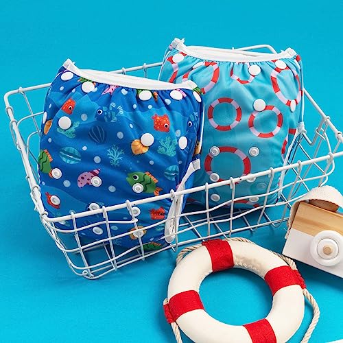 Image of ALVABABY Swim Diapers 3pcs Baby & Toddler Snap One Size Reusable Adjustable Baby Boy 3SWY35