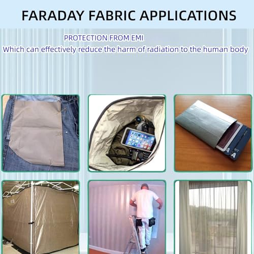 Bstflex FARADAYF43X58INCH Faraday Fabric Nickel Copper Faraday Blocking Cloth 43.3 Inchx59 Inch Material Protection Fabric thumb #5