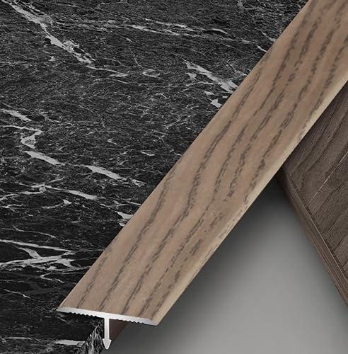 Aluminum T Molding Transition Strips for Laminate Flooring, 1.3" Wide, 2.7m (8.9ft) - Durable Metal Floor Transition for Carpet to Tile, Style 2