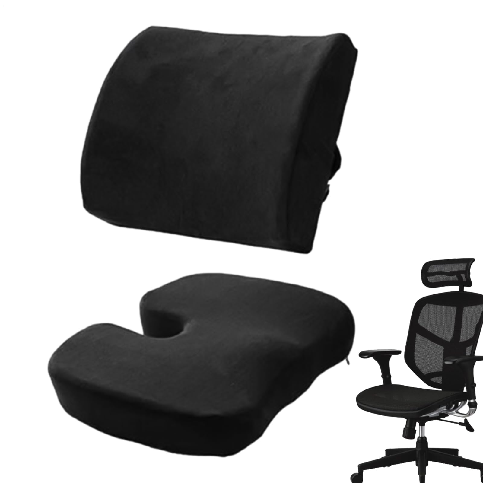 Coussin de dossier ergonomique en mousse à mémoire de forme pour chaise de bureau