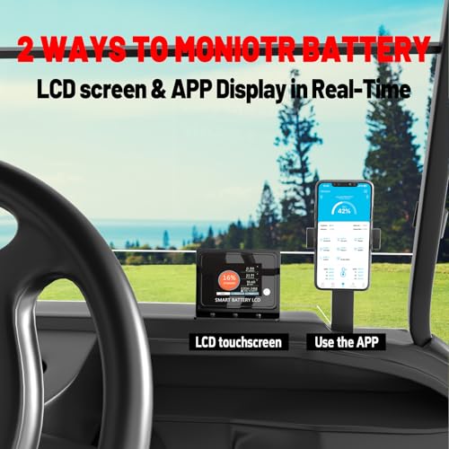 Image of 36V 100Ah Golf Cart Lithium LiFePO4 Battery with Charger and 200A BMS Grade A Cells Deep Cycle Rechargeable Battery,10000+ Cycles,Perfect for Golf Cart,Off Grid Applications (36V 100Ah+Chr)