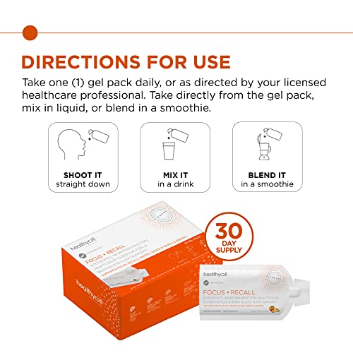Healthycell Bioactive Multi & Focus + Recall Bundle | Liquid Gel Complete Daily Multivitamin & Nootropic Brain Boost Supplement For Brain Health - Essential Minerals & Vitamins For Men And Women #TOP3