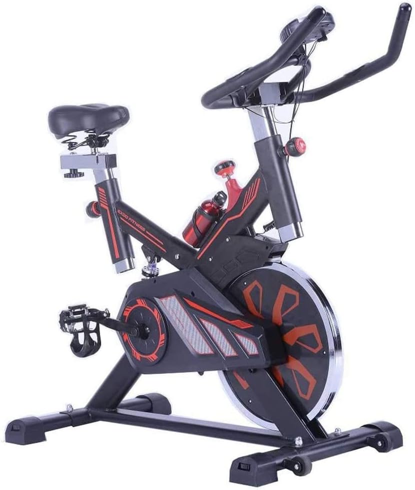 Exercise Bike Stationary Indoor Cycling Bike Cycle Bike for Home Cardio Gym Belt Drive Workout Bike with 15kg Flywheel LCD Monitor Carbon Steel Stand