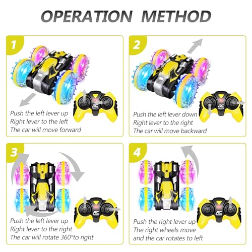 Toys for 5-12 Year Old Boys RC Car for Kids 2.4 GHz Remote Control Boat Waterproof RC Monster Truck Stunt Car 4WD Remote Control Vehicle Boys Girls Birthdays Gifts All Terrain Water Beach Pool Toy