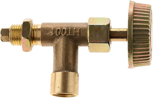 perfk Propane Regulator ON/OFF, High Pressure Needle Valve, Adjustable Brass Adapter for Gas Connectors, ON/OFF