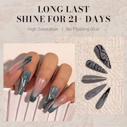 Image of MelodySusie Gray Gel Nail Polish,0.5fl oz Autumn Winter Nails Soak Off UV LED Dark Gray Gel Polish Gift for Women Nail Art Manicure Salon DIY Nail Design Decoration at Home-246-A2042