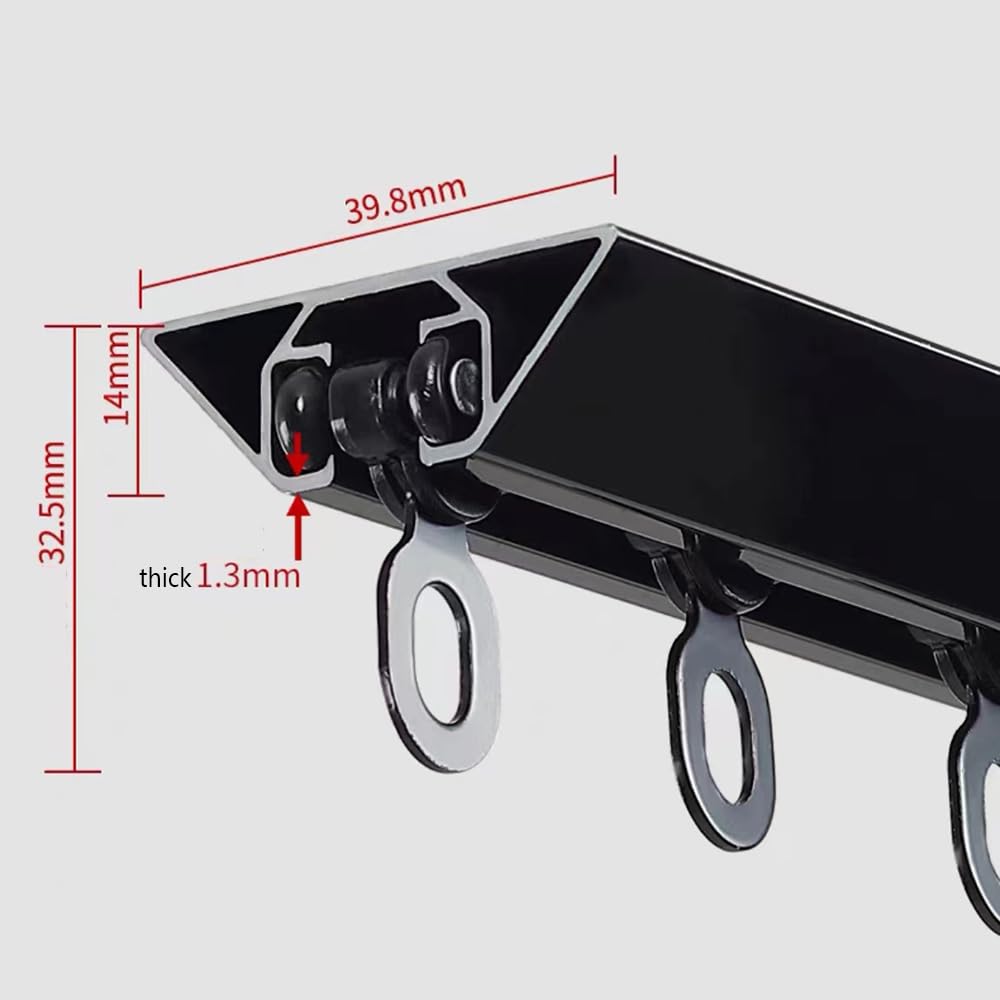 Support de tringle à rideau auto-adhésif en alliage d'aluminium sans perçage pour vestiaires, coins de douche, bureaux - Blanc - 230 cm de long