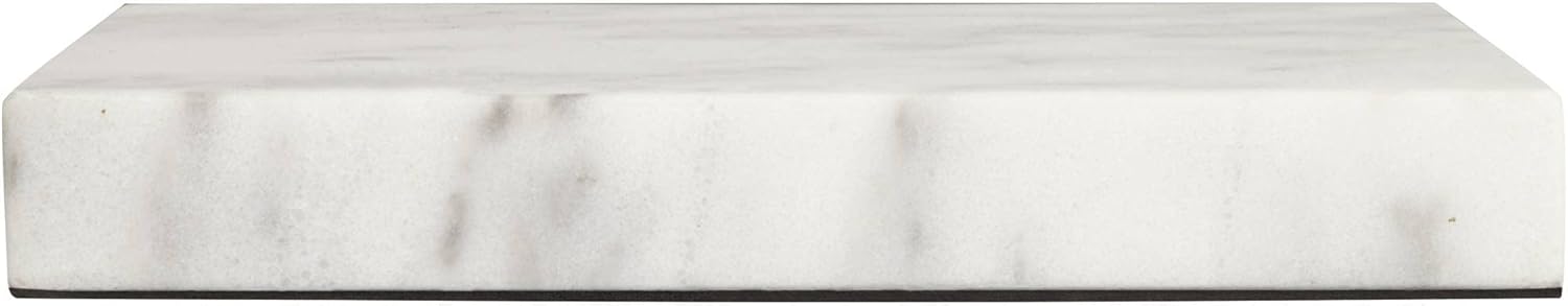 360 Lighting 9 1/2" x 6 1/2" x 1" Rectangular Lamp Riser White Marble Finish Single Shade Living Room Bedroom Bedside Nightstand House Office Home Reading Kitchen Entryway Console Family Dining